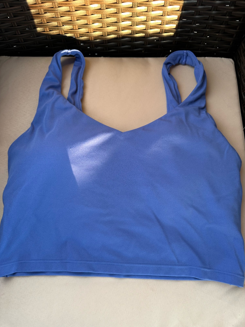 aerie Blue V-Neck Cropped Tank Top